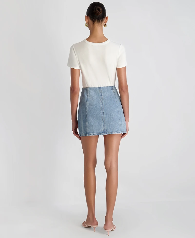 French Connection Women's 90s Denim Multi Seam Mini Skirt