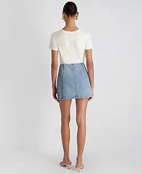 French Connection Women's 90s Denim Multi Seam Mini Skirt