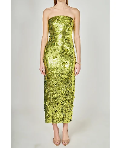 endless rose Women's Sequins Applique Midi Dress