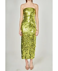 endless rose Women's Sequins Applique Midi Dress