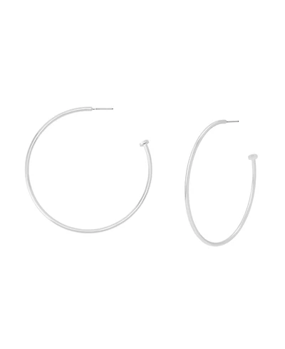 Robert Lee Morris Soho Silver Minimal Large Hoop Earrings