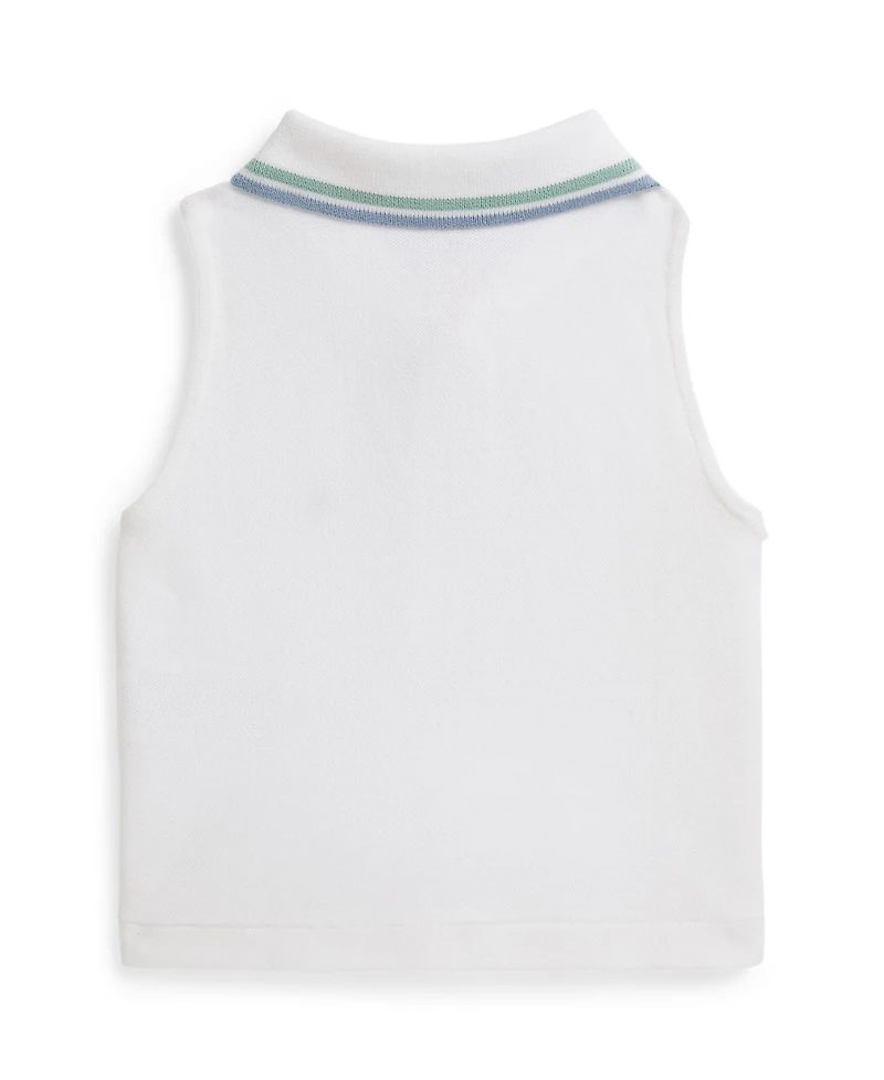 Polo Ralph Lauren Girls' 2T-6X Stretch Mesh Half-Zip Boxy Shirt