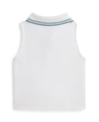 Polo Ralph Lauren Girls' 2T-6X Stretch Mesh Half-Zip Boxy Shirt