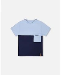 Deux par Deux Toddler Boys Cotton Colorblock Jersey T-Shirt with Chest Pocket