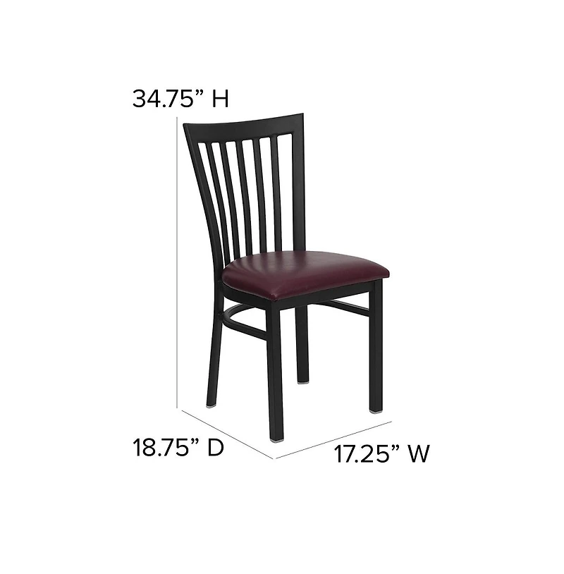 Emma+Oliver School House Back Metal Restaurant Dining Chair