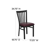 Emma+Oliver School House Back Metal Restaurant Dining Chair