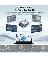 Nimo 17.3" Ai Laptop, Amd Ryzen 9 Hx 370(50 Tops Npu), Radeon 890M, 64GB Ram 1TB Ssd, DDR5, 144Hz, Pd 100W Usb-c 4.0