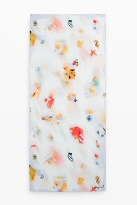 Desigual Women's Rectangular foulard charms