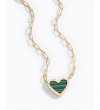 Mint & Lily Dainty Heart Paperclip Necklace 18k Gold Plated Sterling Silver