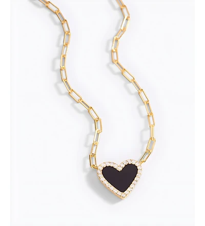 Mint & Lily Dainty Heart Paperclip Necklace 18k Gold Plated Sterling Silver