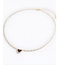 Mint & Lily Dainty Heart Paperclip Necklace 18k Gold Plated Sterling Silver