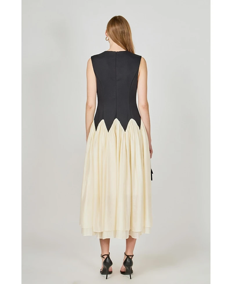 endless rose Women's Contrast color midi dress