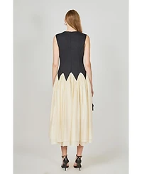 endless rose Women's Contrast color midi dress