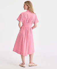On 34th Women's Pleated Waist Midi Shirtdress, Macy's Exclusive