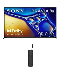 Sony K65XR80M2 65 Inch Bravia 8 Qd-oled 4K Hdr Google Tv with an AudioQuest G8 8-Outlet Usb-a/Usb-c Ac Power Surge Protector (2025)