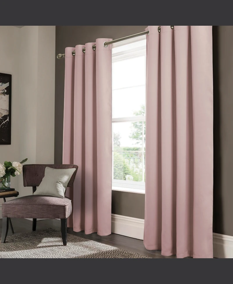 Rt Designer Collection Anchorage Blackout Grommet Luxurious Modern Design Curtain Panel 54" x 95" Blush