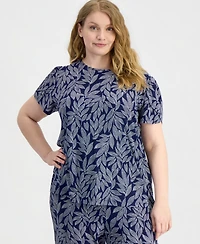 Anne Klein Essentials Plus Tulip-Sleeve Knit Top