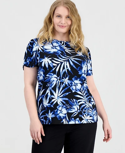 Anne Klein Essentials Plus Tulip-Sleeve Knit Top