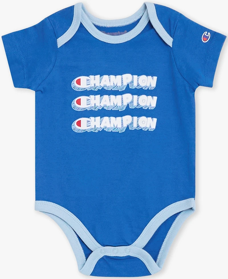 Champion Baby Boys' Round Neck Bodysuits & Elastic Joggers, 3-Piece Set