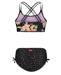 Roxy Girls' 8-16 Floral Top & Polka Dot Bottoms Mix Bikini, 2-Piece Set