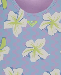 Roxy Girls' 8-16 Top & Zigzag Pattern One-Piece Swimsuit, 2-Piece Set