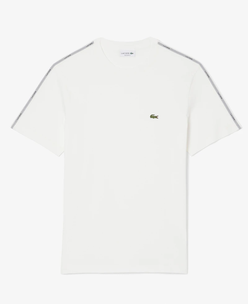 Lacoste Men's Crewneck Branded Stripe Band T-Shirt