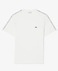 Lacoste Men's Crewneck Branded Stripe Band T-Shirt