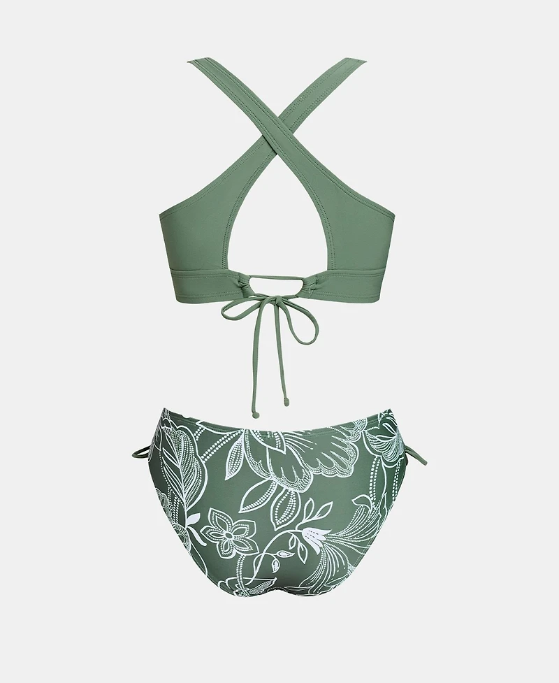 Cupshe Women's Wide Strap Crisscross Tie Side Bikini Set