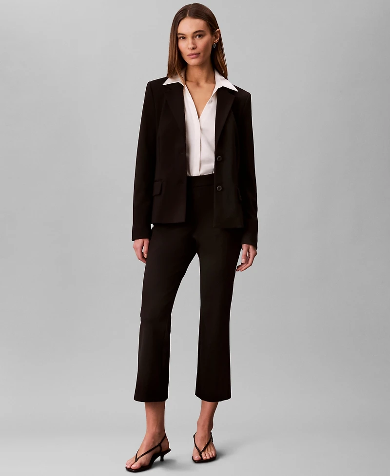 Calvin Klein Women's Ponte Crop Flared Pants