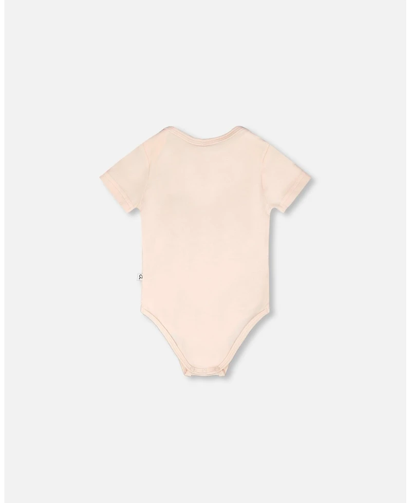 Deux par Baby Girls Evolutive Cotton Jersey Onesie Peach
