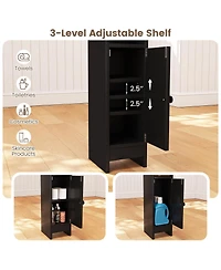 Volenca Space-Saving Corner Bathroom Slim Cabinet with Door and Adjustable Shelf