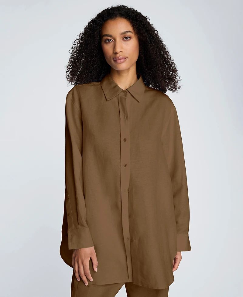 Kenneth Cole Women's Long-Sleeve Button-Front Top