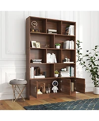 Boyel Living 70.87" Tall Bookshelf with 10 Cubes and 3 Doors, 4-Tier Bookshelf, Open Shelf Bookcase with Cabinet, Modern Cube Storage Organizer