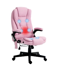 Boyel Living 6 Point Vibrating Massage Office Chair with Heat Linen High Back Executive Recliner