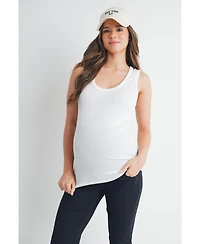 Hello Miz Maternity Ribbed Scoop Neck Tank Top