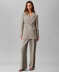 Calvin Klein Women's Casual Twill Collared Belted Blazer