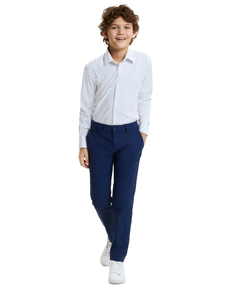 Michael Kors Boys' 8-20 Spead Collar Arrow Print Shirt