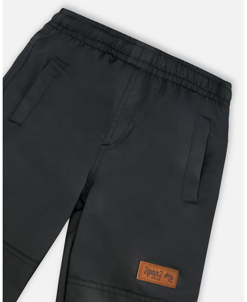 Deux par Toddler Boys 3-in-1 Two-Piece Mid-Season Outerwear Set Brown Motocross Print