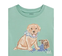 Polo Ralph Lauren Girls' 2-6X Dog-Print Crewneck Jersey T-Shirt