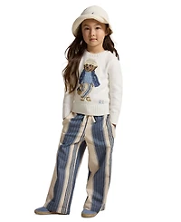 Polo Ralph Lauren Girls' 2T-6X Bear Crewneck Sweater