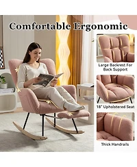 Boyel Living Modern Rocking Chair, Leisure Sofa Glider Chair, Comfy Accent Chair, Lounge Chair with High Backrest