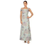 Adrianna Papell Petite Floral Jacquard Maxi Dress