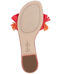 Jessica Simpson Women's Danive Raffia Fringe Flat Slide Sandals