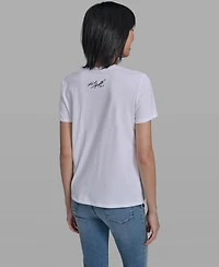 Karl Lagerfeld Paris Women's Crew Neck Short-Sleeve T-Shirt