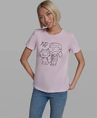 Karl Lagerfeld Paris Women's Crew Neck Short-Sleeve T-Shirt