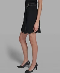 Karl Lagerfeld Paris Women's Scallop Trim Skirt