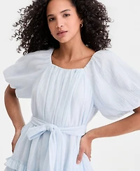 On 34th Women's Puff Sleeve Square-neck Mini Dress, Macy's Exclusive