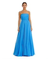 Mac Duggal Women's Strapless Chiffon Gown With Braided Belt