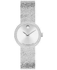 Movado Women's Museum Velura Lab Grown Diamond Swiss Quartz Stainless Steel Watch, 25mm