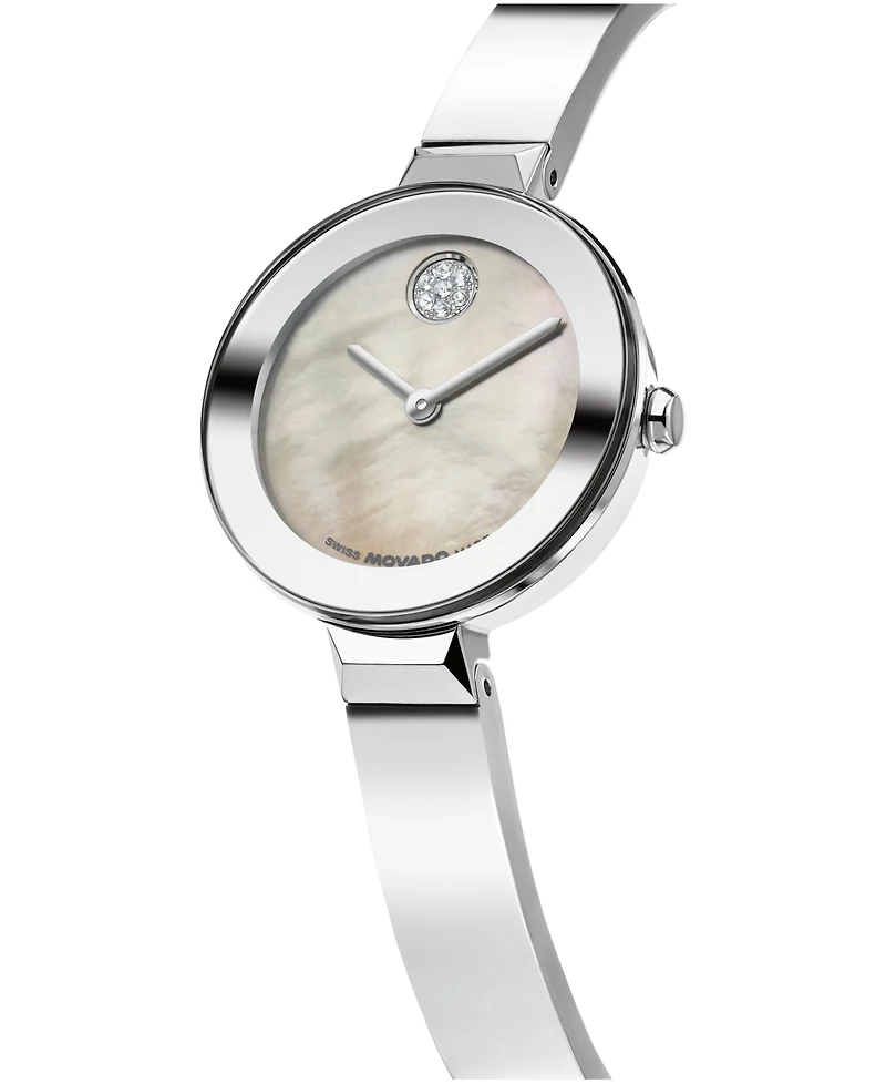 Movado Women's Bold Bangle Swiss Quartz Stainless Steel Watch, 28mm